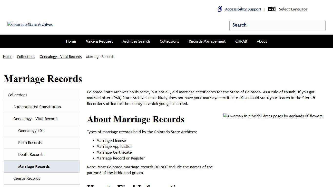 Marriage Records Colorado State Archives