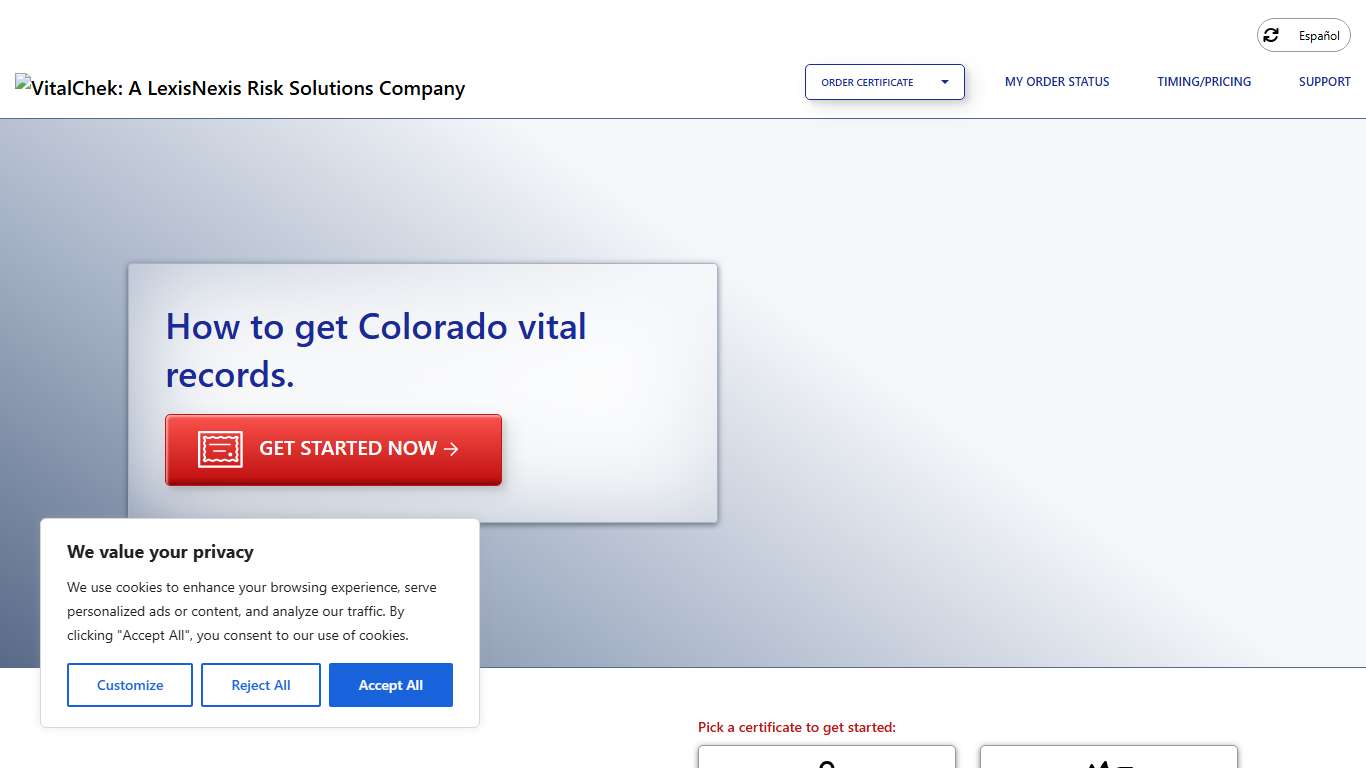 Colorado (CO) Marriage Certificates Marriage Records - VitalChek